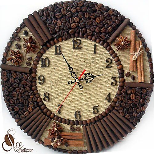 Часы из кофейных зёрен