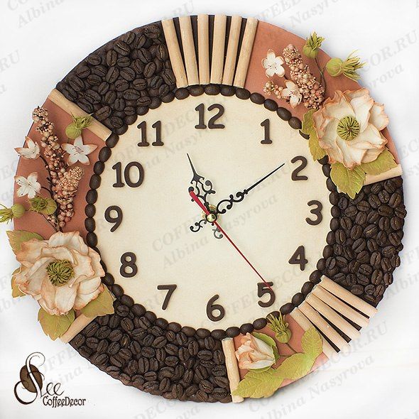 Часы с цветами из фоамирана