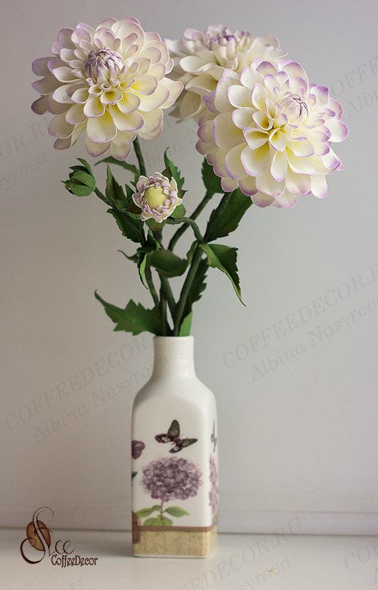 Интерьерная композиция с георгинами цветы из фоамирана мастер-класс