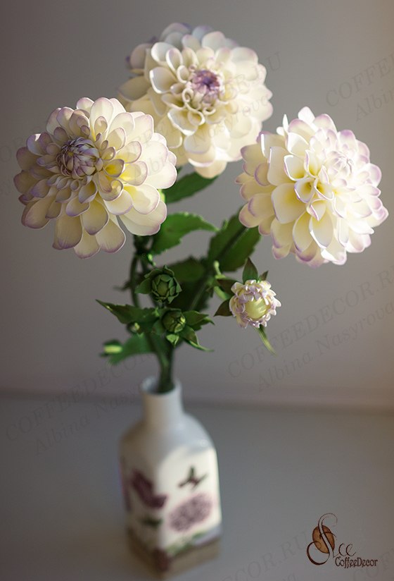 Интерьерная композиция с георгинами цветы из фоамирана мастер-класс