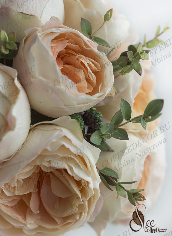 Пионовидная роза Juliet из зефирного фоамирана мастер-класс